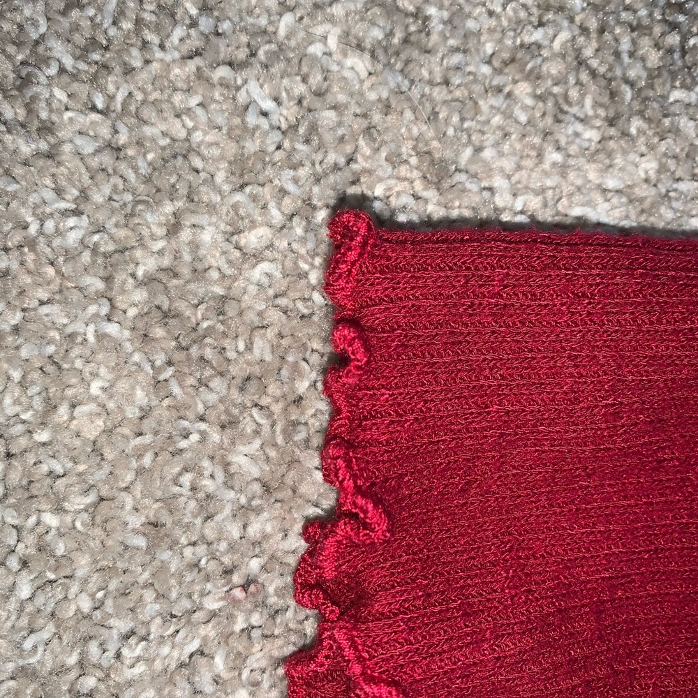 Maroon Ruffle Crop Top - Picture 2 of 3